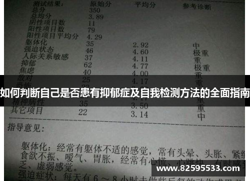 如何判断自己是否患有抑郁症及自我检测方法的全面指南